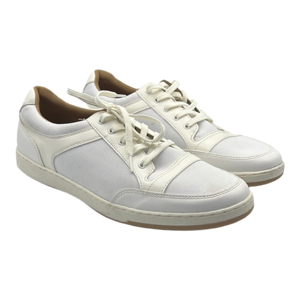 NEW‎ The Commons Sz 12 Cream White Leather Sneakers with Minimalist Design